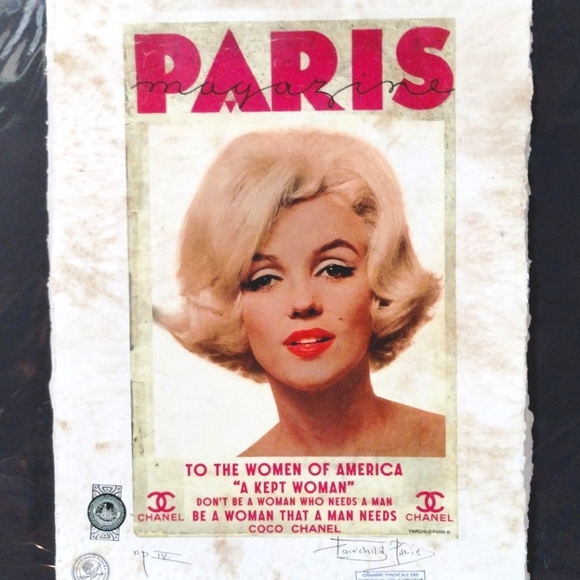 Marilyn Monroe, Paris Magazine, with Coco Chanel Quote..Print by Fairchild Paris - Picture 1 of 10